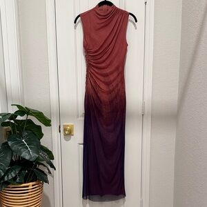 ZARA Ombre Ruched Stretch Midi Dress | XS | Body-Hugging | Minimal Chic